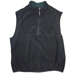 Layers Polartec Fleece Vest Mens XL Black Quarter Zip Mock Neck Sleeveless